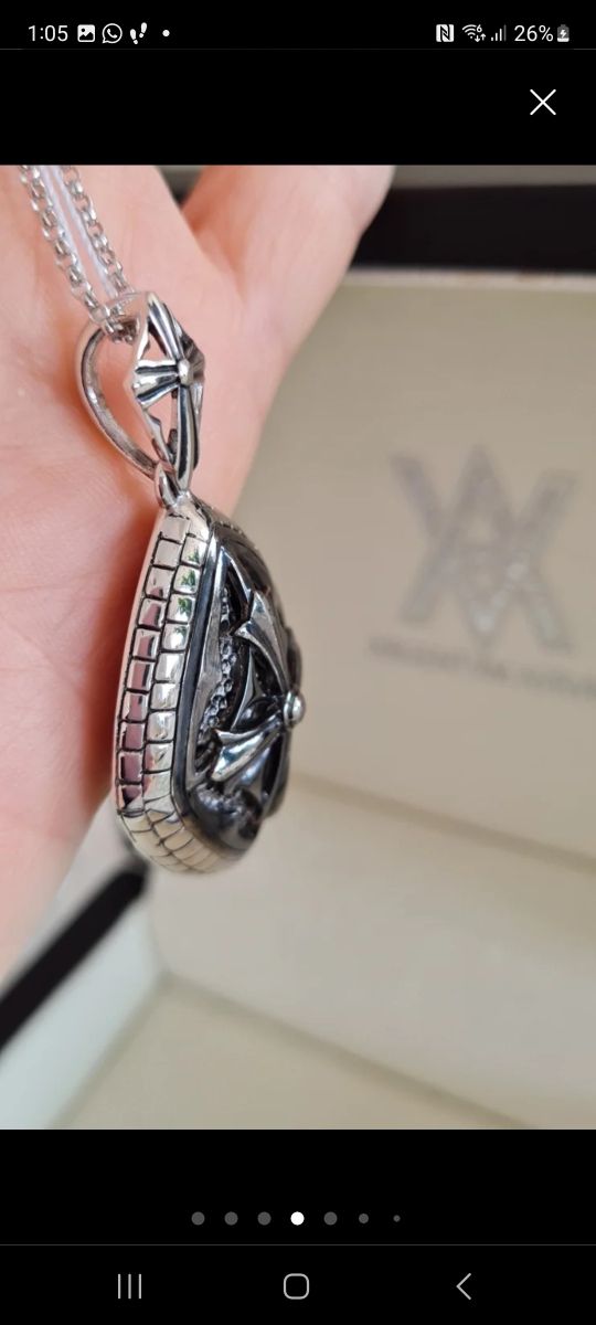 Colgante y cadena unisex plata