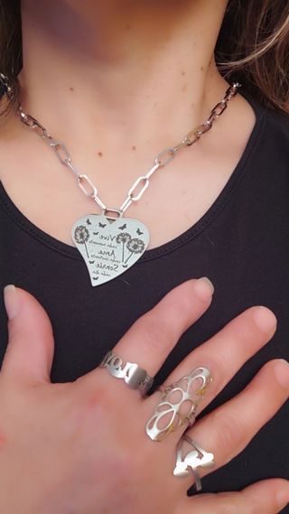 🌺 LLAVEROS 💜 CON FRASE DE ACERO