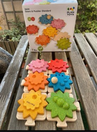 Puzzle engranajes madera Plan Toys +2