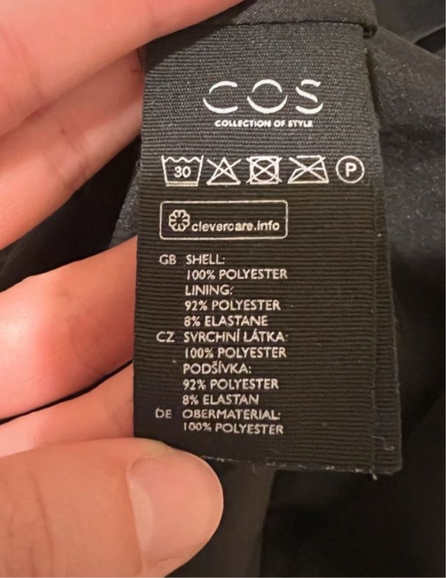Vestito nero COS scamiciato taglia S