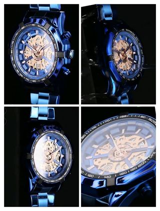 ★Precioso Reloj azul de acero inoxidable.
