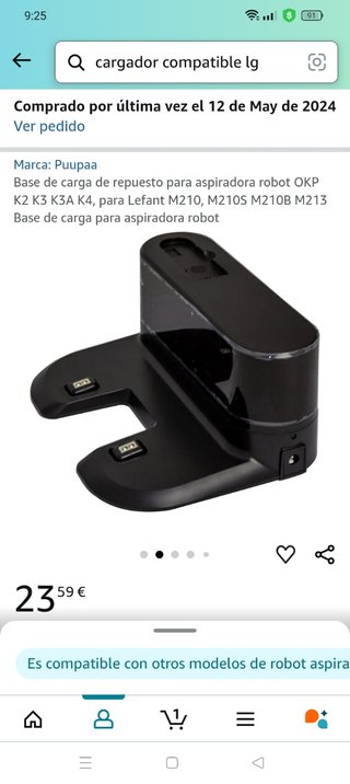 Cargador de robot aspirador