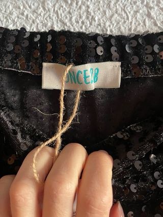 Falda negra lentejuelas  TU Once28