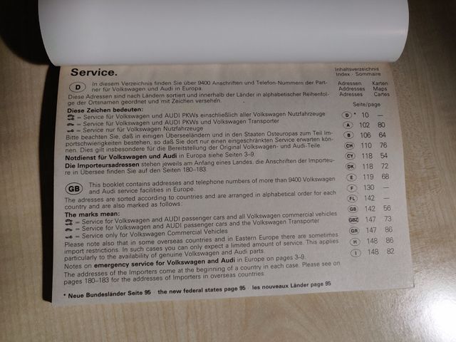 Manual de Instrucciones Volkswagen GOLF CL (1993)