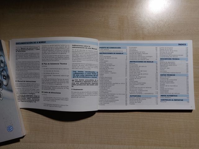 Manual de Instrucciones Volkswagen GOLF CL (1993)