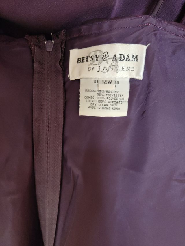 Vestido largo fiesta color berenjena