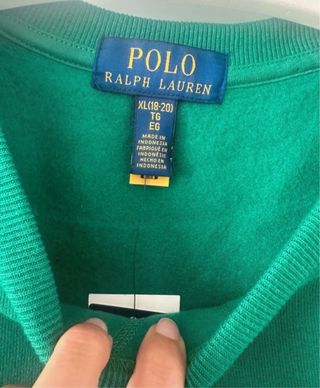 Polo ralph lauren sudadera verde.talla Xl niño
