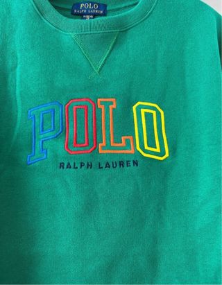Polo ralph lauren sudadera verde.talla Xl niño
