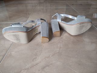 Sandalias de tacón plata