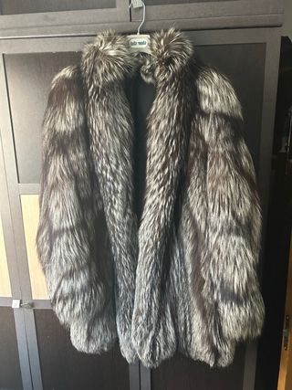Abrigo zorro plateado mujer