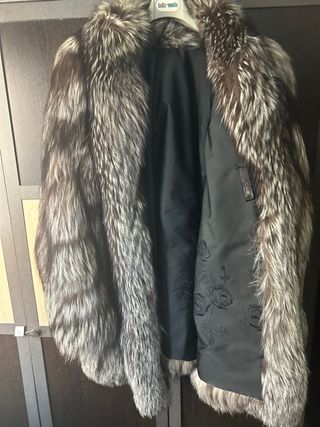 Abrigo zorro plateado mujer