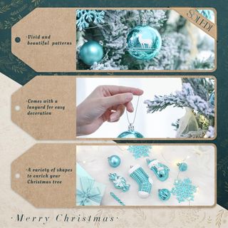 SOLEDI Juego de 128 bolas navideñas de plástico pr