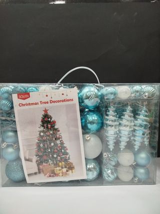 SOLEDI Juego de 128 bolas navideñas de plástico pr