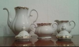 ANTIGUO JUEGO CAFÉ PORCELANA SANTA CLARA