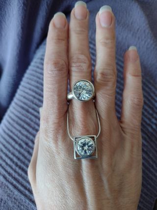 Conjunto plata anillo + collar