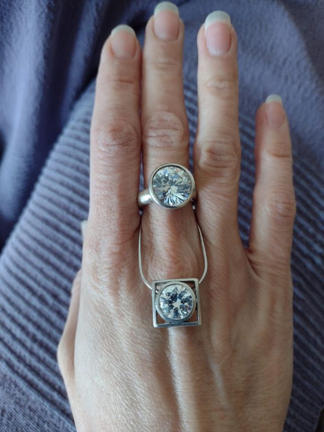 Conjunto plata anillo + collar