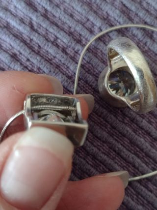 Conjunto plata anillo + collar