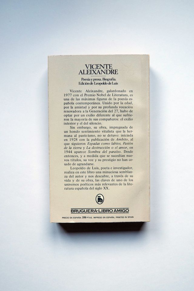 Vicente Aleixandre: Poesía y prosa. Biografía