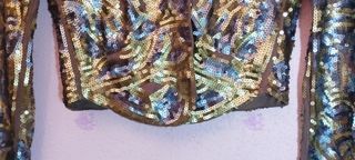 Chaqueta lentejuelas azul y dorado