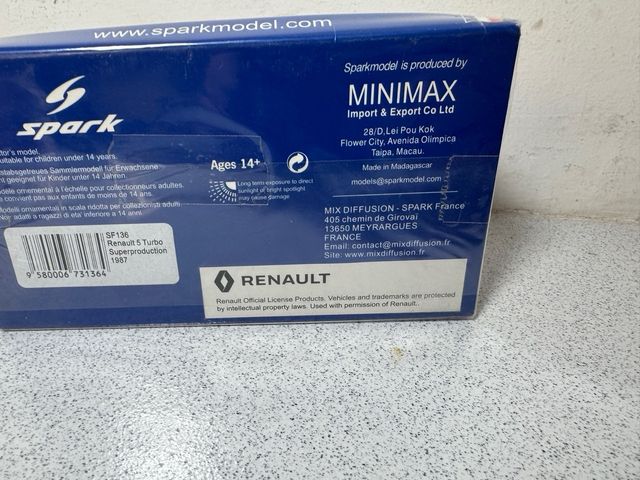 1:43 spark Renault5 Turbo Superproduction Ragnotti