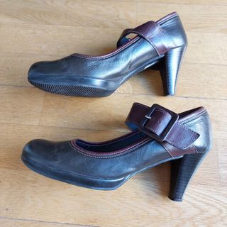 Oferton! Zapatos de piel 39 de salón con plataform