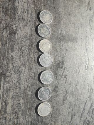Monedas 1 peseta plateada