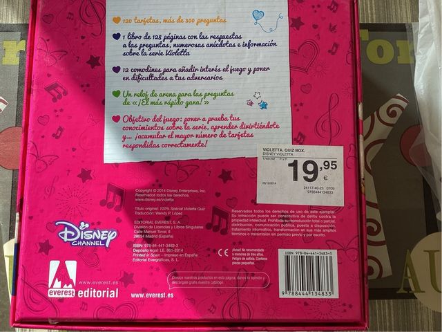 Quiz box juego de Violetta +  cuaderno de regalo