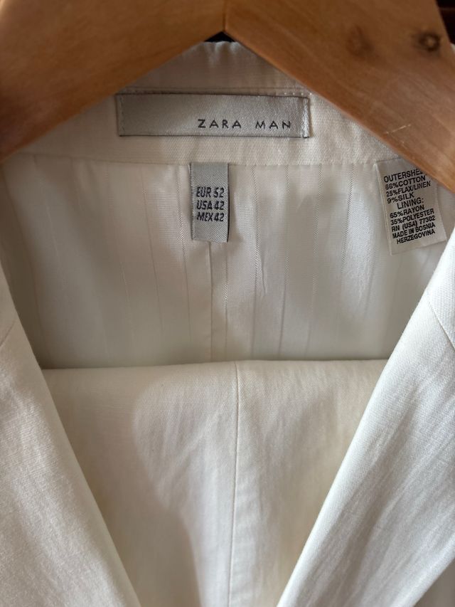 Traje ibicenco blanco Zara T.52