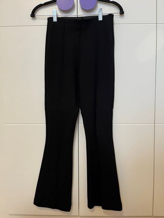 Pantalones campana tela malla