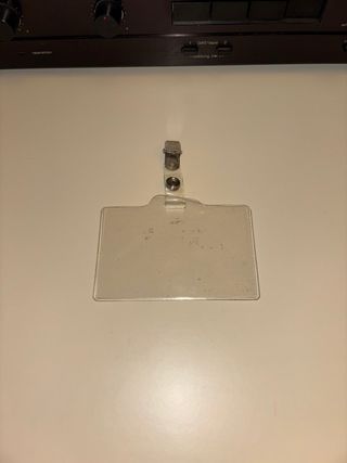 1 PORTA BADGE ORIZZONTALE TRASPARENTE E CLIP IN AC