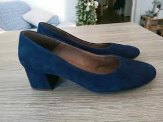 Zapatos azules tacón bajo MiMao 38