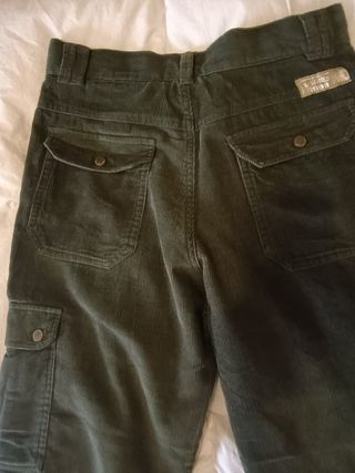Pantalón Pana Verde niño/a bolsillos y cremalleras