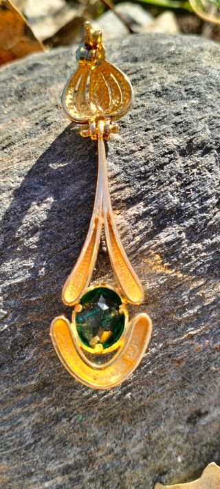 Pendientes vintage, green esmerald.