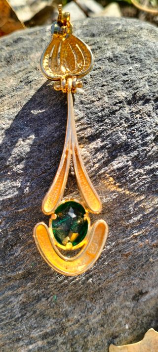 Pendientes vintage, green esmerald.
