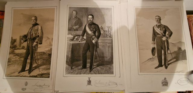 Antiguas Litografías 1851-1858, militares. Lote 2