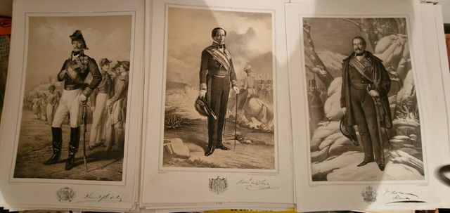 Antiguas Litografías 1851-1858, militares. Lote 2