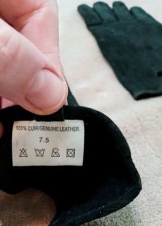 GUANTES PIEL TIPO ANTE COLOR NEGRO TALLA 7,5