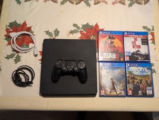 PS4 Slim 1TB+ Mando NUEVO+Juegos AAA