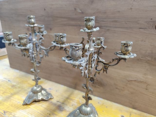 Relojes y candelabros antiguos d bronce