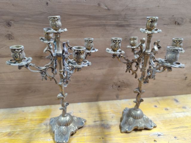 Relojes y candelabros antiguos d bronce