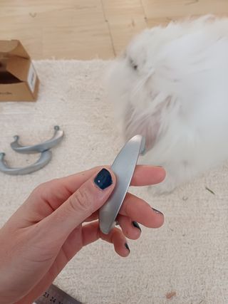 set 4 tiradores vintage plateados