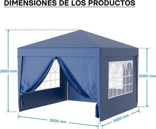 Carpa de jardín con Elementos Laterales