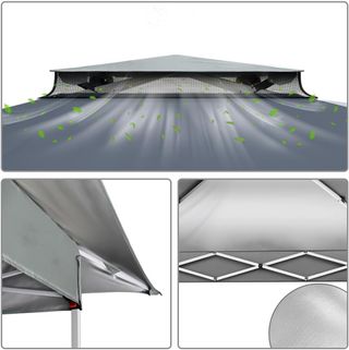 Carpa Plegable Gazebo 3.6x3.6m con Laterales