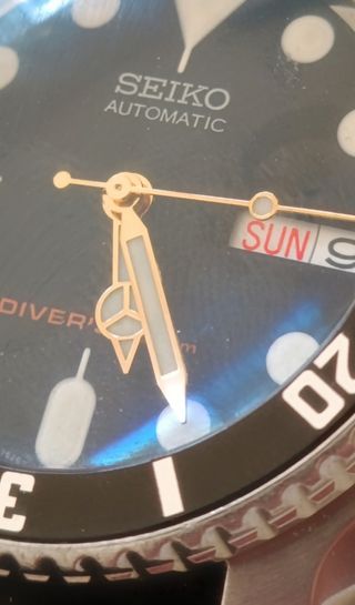 Seiko agujas estilo Rolex color oro