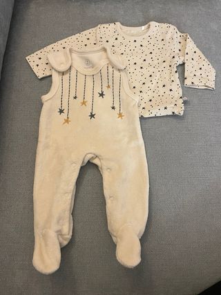 Maglia + salopette, neonato 1 mese