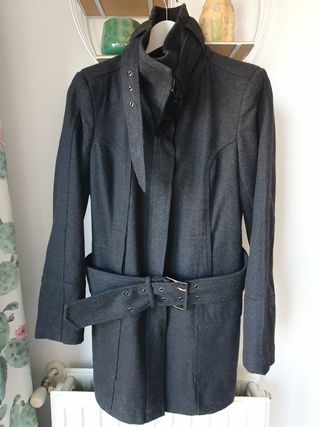 Abrigo lana  gris Zara