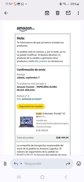 Ordenador portatil intel 3. Nuevo