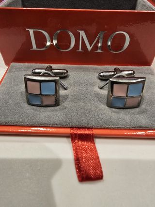 GEMELOS ESMALTADOS AZUL Y ROSA