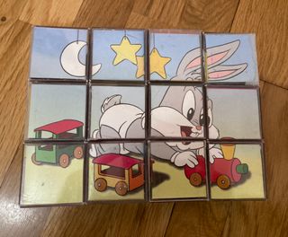 Juegos: abecedario de madera + puzzle Looney Tunes