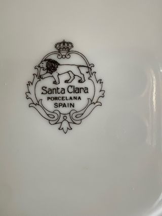 3 Platos Santa Clara porcelana española flores